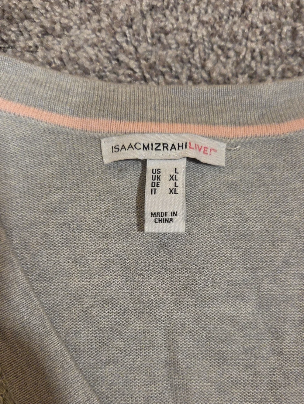 Isaac Mizrahi Live Gray Lace Cardigan Size L